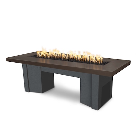 The Outdoor Plus 78 Alameda Fire Table Smooth Concrete, Chocolate Concrete Top, Liquid Propane OPT-ALMGFRC78FSEN-CHC-SLV-LP